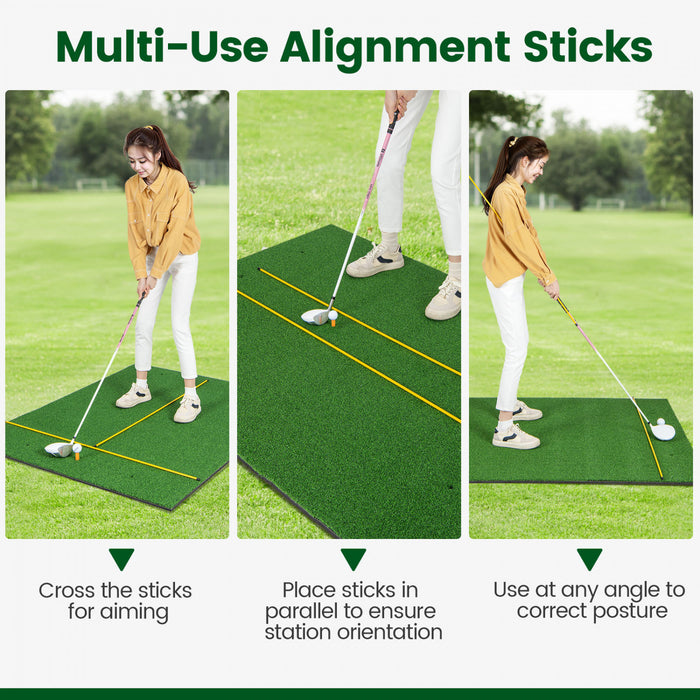 Costway 5 X 4 Ft Golf Hitting Mat Artificial Indoor Outdoor Turf Golf Training Mat 32 Mm