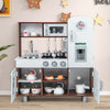 Costway Kids Kitchen Playset Pretend Play Kitchen Toy With Realistic Sounds & Lights