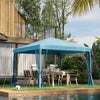 Outsunny 10' X 10' Pop Up Canopy Tent Gazebo With Removable Mesh Sidewall|Outsunny Auvent 10' X 10' Avec 4 Parois Laterales Amovibles, Bleu Clair