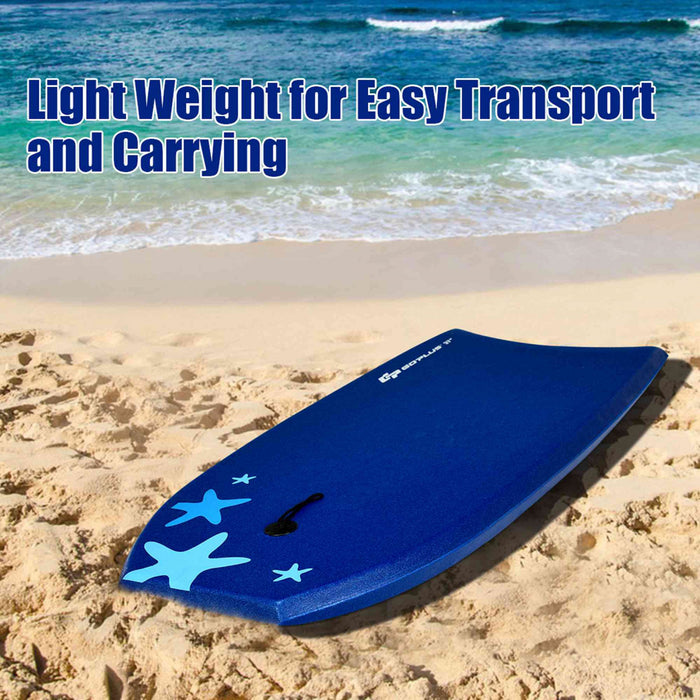 Goplus 33'' Lightweight Super Bodyboard Surfing W/leash Eps Core Boarding Ixpe Starfish
