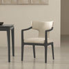 Eloria Mid-Century Modern Chenille Wood Armchair in Cream | Fauteuil Eloria style moderne du milieu du siecle en bois et chenille creme