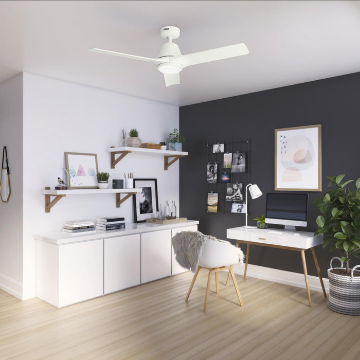 Aeronaut Ceiling Fan with Light Fixture - White