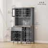 HOMCOM 71" Kitchen Pantry Storage Cabinet w/Adjustable Shelves Glass Door
