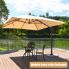 Costway 10'x13' Patio Offset Cantilever Umbrella Aluminum 360° Rotation Tilt Beige