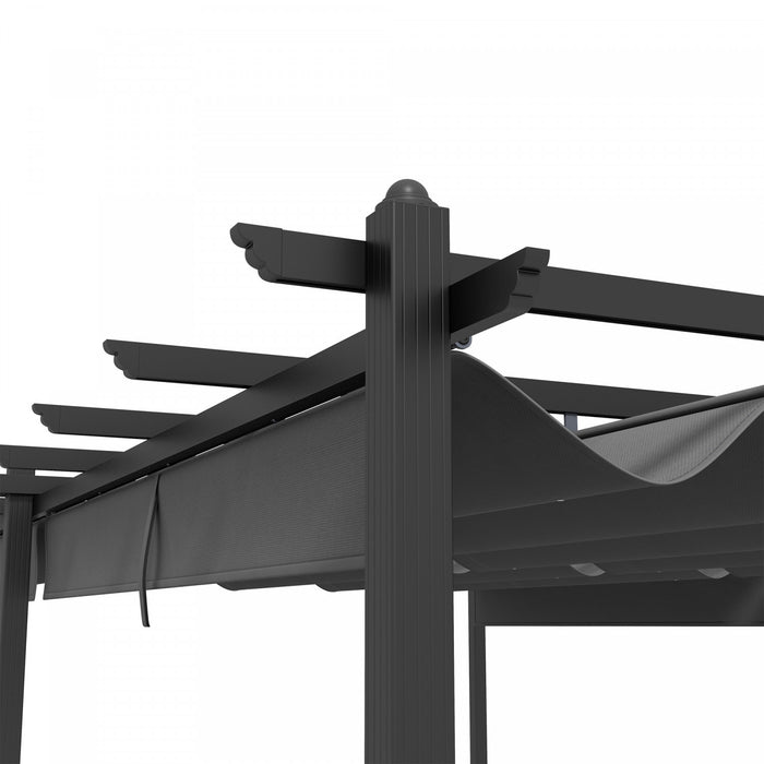 Outsunny 12' X 20' Retractable Pergola Canopy, Aluminum Pergola, Outdoor Sun Shade Shelter For Grill, Patio, Garden, Deck