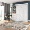 Bestar Versatile Queen Murphy Bed and Closet Organizer with Drawers (92 W) - White|Grand lit escamotable Versatile de Bestar de 92 po (L) avec organisateur de garde-robe et tiroirs - blanc