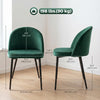 HOMCOM Dining Chairs Set of 2, Mid-Back Velvet-touch Upholstery Side Chair