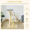 Pawhut 31" Cat Tree Kitty Activity Center Pinewood Cat Climbing Toy Indoor Outdoor Pet Furniture Wit|Pawhut Arbre A Chat Centre D'activites Multi-equipe Griffoirs En Jute Plate-formes Coussin Inlus Int