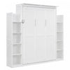 Aiden Murphy Bed with Shelves and LED Lights,Full Size,White Full Bed | Aiden Lit escamotable Murphy avec etageres et eclairage LED, taille Full, blanc