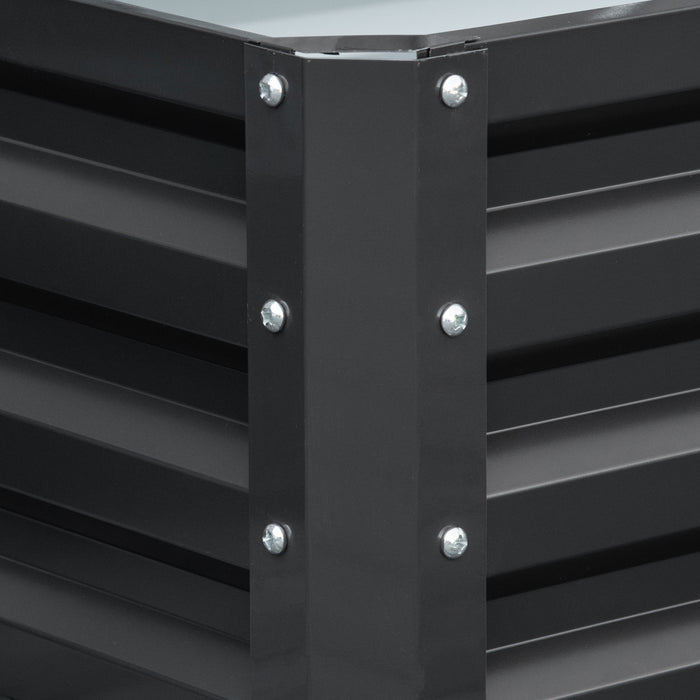 Outsunny 4' X 2' X 1' Raised Garden Bed, Galvanized Steel Planter Box For Vegetables, Flowers, Herbs, Grey