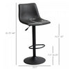 HOMCOM 2pc Adjustable Counter Height Bar Stools Kitchen Counter Stool Grey