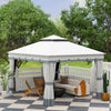 Outsunny 10' X 12' Double Roof Outdoor Gazebo With Netting & Curtains