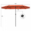 Costway 15FT Patio Double-Sided Umbrella Crank Outdoor Garden Market Sun Shade Orange