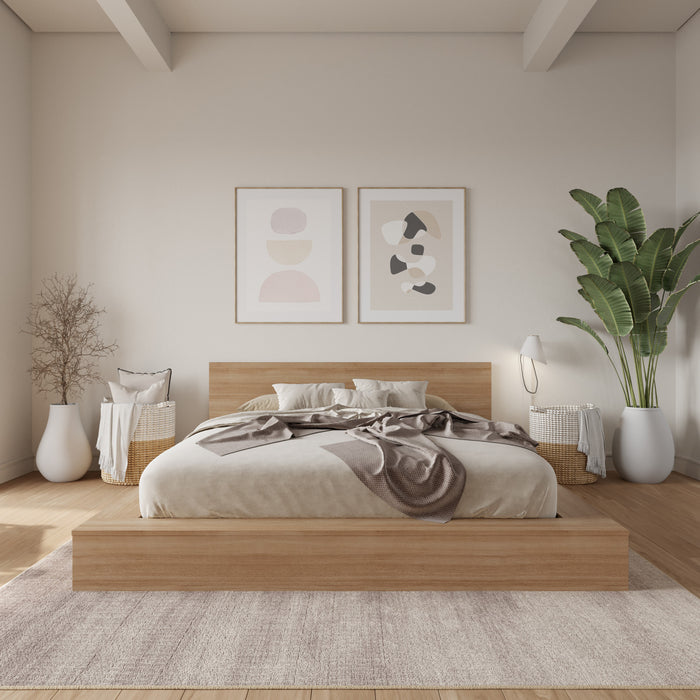 Kanso Low Platform Bed Set King Bed