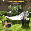 Outsunny 10' Hammock Stand with Side Tray, Hammock Chair Stand Only, Black