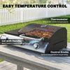 Outsunny 3 Burner Portable Propane Gas Grill Griddle, 2-in-1 Tabletop Grill and Griddle Combo with Convertible Shelf, Thermometer, Lid, Adjustable Foot Pads, 28,500 BTU, Black
