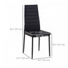 HOMCOM Dining Chairs, Set of 4, PU Leather Upholstered Accent Chairs, Back