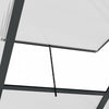 Outsunny 6' X 6' Clear Polycarbonate Greenhouse Walk-in Green House Garden Plants Grow Galvanized Ba|Outsunny Serre Chaude De Jardin De Plain-pied Avec Porte Coulissante