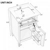 Jocelyn 20" Bathroom Vanity with Ceramic Sink and Solid Rubberwood Frame, Green | Jocelyn Meuble-lavabo de 20" avec vasque en ceramique et structure en bois caoutchouc massif, Blanc