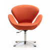 Raspberry Modern Upholstered Swivel Lounge Chair in Orange - Set of 2 Accent Chair | Fauteuil lounge pivotant moderne Raspberry en tissu orange - Lot de 2