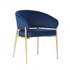 Jessie Modern Dining Chairs Set Of 2 With Upholstered Fabric Side Chairs And Metal Frame,blue | Jessie Chaises De Salle A Manger Modernes, Lot De 2, Chaises Laterales Tapisees En Tissu Avec Structure Metallique, Bleu