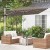 Costway 10 FT Patio Cantilever Umbrella Outdoor Aluminum Hanging Offset Umbrella w/ 360° Rotation Brown
