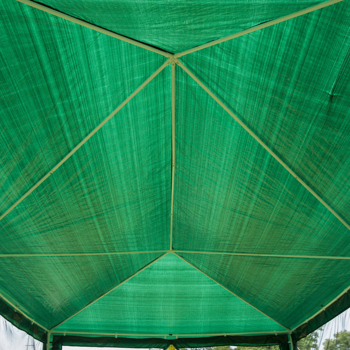 Outsunny 19'x9' Party Tent Gazebo Canopy Garden Sun Shade For Outdoor Event With Removable Mosquito Mesh Netting, Green