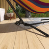 Outsunny Hammock Stand Only W/ Wheels, Adjustable Hammock Stand, Black|Outsunny Hamac Stand Only W/ Wheels, Hamac Stand Ajustable, Noir