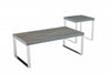 Sylph Coffee Table, Faux Wood & Stainless Steel | Table basse Sylph avec finition faux bois et acier inoxydable