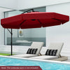 Costway 10 FT Offset Hanging Umbrella Patio Cantilever Umbrella with Cover Red
