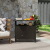 Outsunny Wicker Storage Cabinet, Outdoor Buffet Cabinet, Dark Coffee