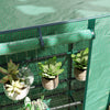 Outsunny Lean-to Mini Greenhouse With 3 Tier Shelves, Roll-up Doors, Green|Outsunny Mini Serre Adossee Avec Etageres A 3 Niveaux, Vert
