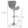 HOMCOM Swivel Adjustable Counter Height Bar Stools Set of 2 with Footrest