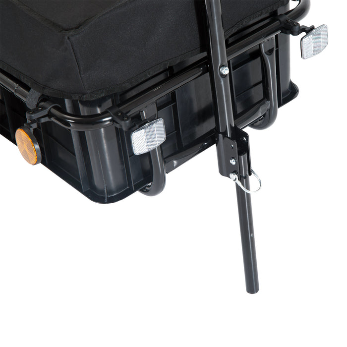 Aosom Multi-functional Bicycle Cargo Trailer Steel Large Bike Luggage Cart Carrier Black