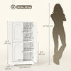 HOMCOM 43" Kitchen Pantry Cabinet, Modern 4-Tier Storage Cabinet, White