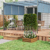 Outsunny Galvanized Raised Garden Bed With 3-tier Trellis Tomato Cage Brown|Outsunny Lit De Jardin Sureleve Galvanise Avec Cage En Treillis, Marron