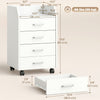 HOMCOM 4-Drawer File Cabinet with Lockable Wheels, White