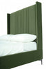 Promenade Mid-Century Modern Upholstered Velvet Full Bed in Moss Green | Lit complet Promenade style milieu du siecle moderne en velours capitonne vert mousse
