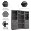 Bestar Pur 86 W Closet Organization System with Drawers - Bark Grey|Système d’organisation de garde-robe Pur de Bestar de 86 po (L) avec tiroirs - gris écorce