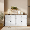 HOMCOM Buffet Cabinet 32" Farmhouse Sideboard with Thick Top Drawer White