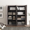 Cornelia Modern 30" Storage Cabinet in Gray (4-Shelf) - Set of 2 Bookcase | Armoire de rangement Cornelia Modern 30" en gris (4 etageres) - Lot de 2