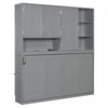 Ethan Space-Saving Murphy Bed with Storage and Foldable Design,Twin Size,Grey Twin Bed  | Ethan Lit escamotable gain de place avec rangement et design pliable, Taille simple, Gris