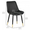 HOMCOM Dining Chairs Set of 2, PU Leather Upholstered Kitchen Chair, Black