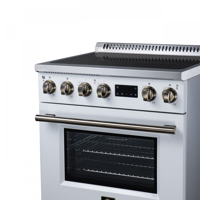 Forno Torino 30 Inch White Induction Range, 4.32 cu.ft - FFSIN0936-30WHT Electric Range