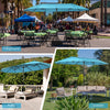 Costway 15FT Double-Sided Twin Patio Umbrella Sun Shade Outdoor Crank Market Turquoise