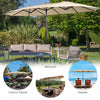 Costway 15 Ft Patio Double Sided Umbrella Outdoor Market Umbrella Beige