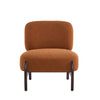 Coco Modern Boucle Lounge Chair with Solid Wood Frame, Orange | Coco Fauteuil de Salon Moderne en Bouclette avec Cadre en Bois Massif, Orange