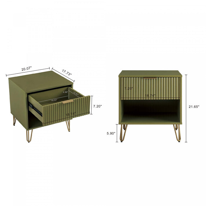 Dumbo Modern 2-Piece Dresser Set in Olive Green