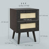 HOMCOM Boho Design Nightstand Set of 2 with 2 Drawers for Living Room