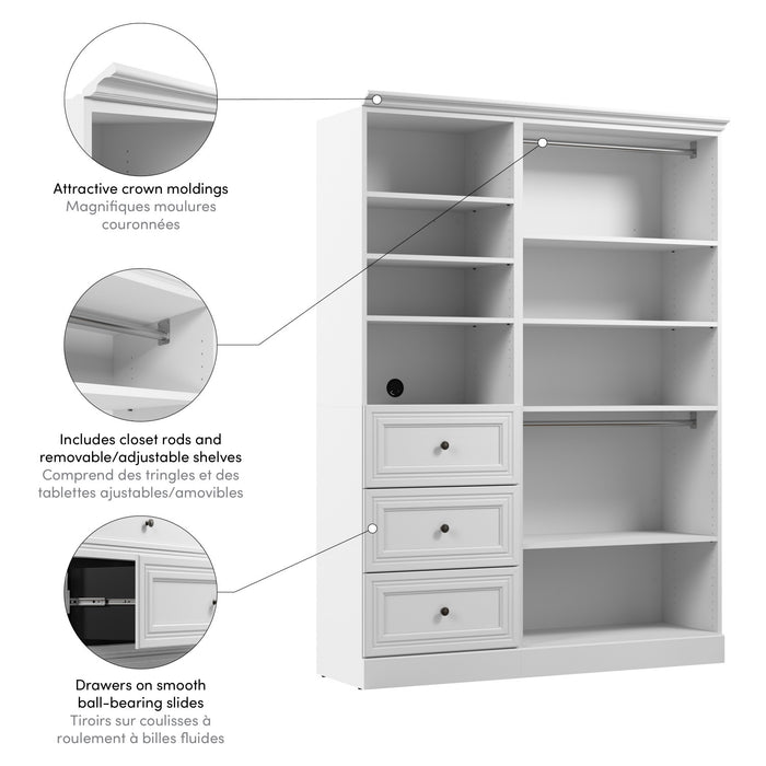 Bestar Versatile 61 W Closet Organizer System - White
